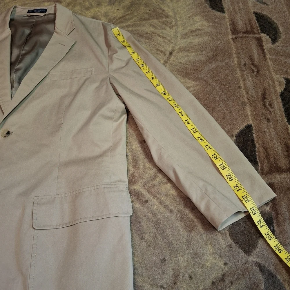 Polo Ralph Lauren Tan Cotton 2-button Sportcoat Blazer Men Size 44R - Picture 16 of 16